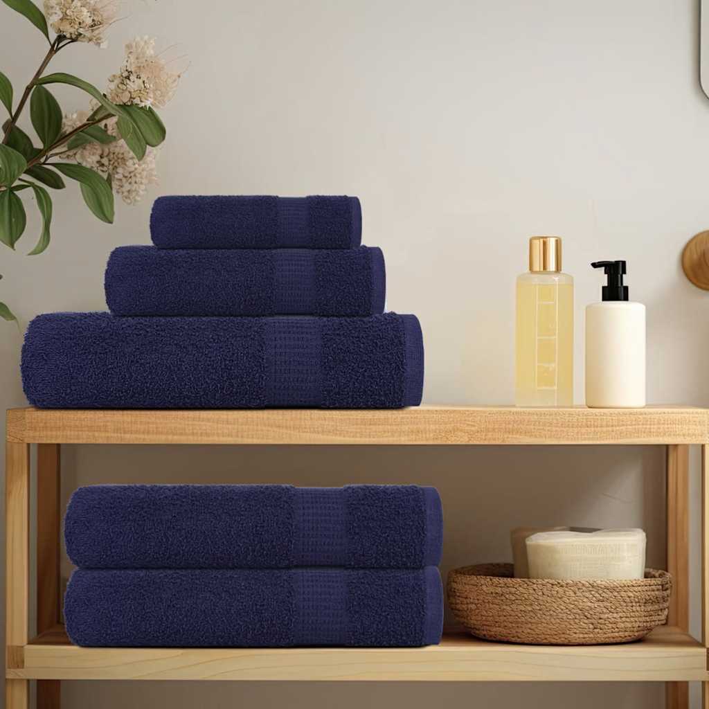 12Pcs conjunto toalha frogn 360 g/m² azul-marinho