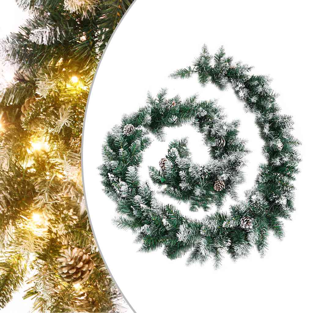 Grinalda de natal com luzes LED 5,2 m PVC verde