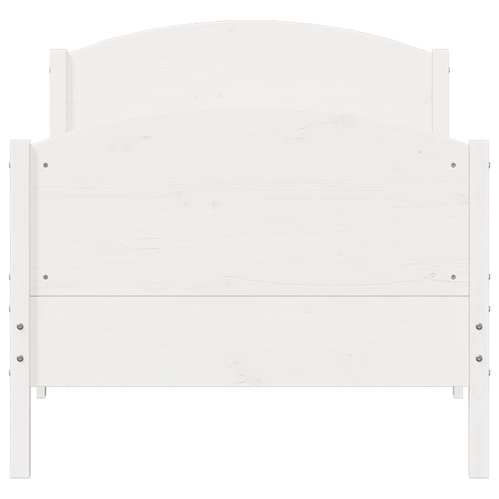 Cama sem colchão 90x200 cm madeira de pinho maciça branco