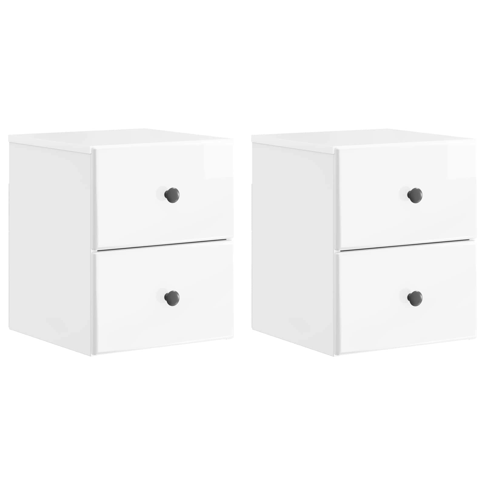 Gabinete de canto montado na parede 2 unid. branco brilhante