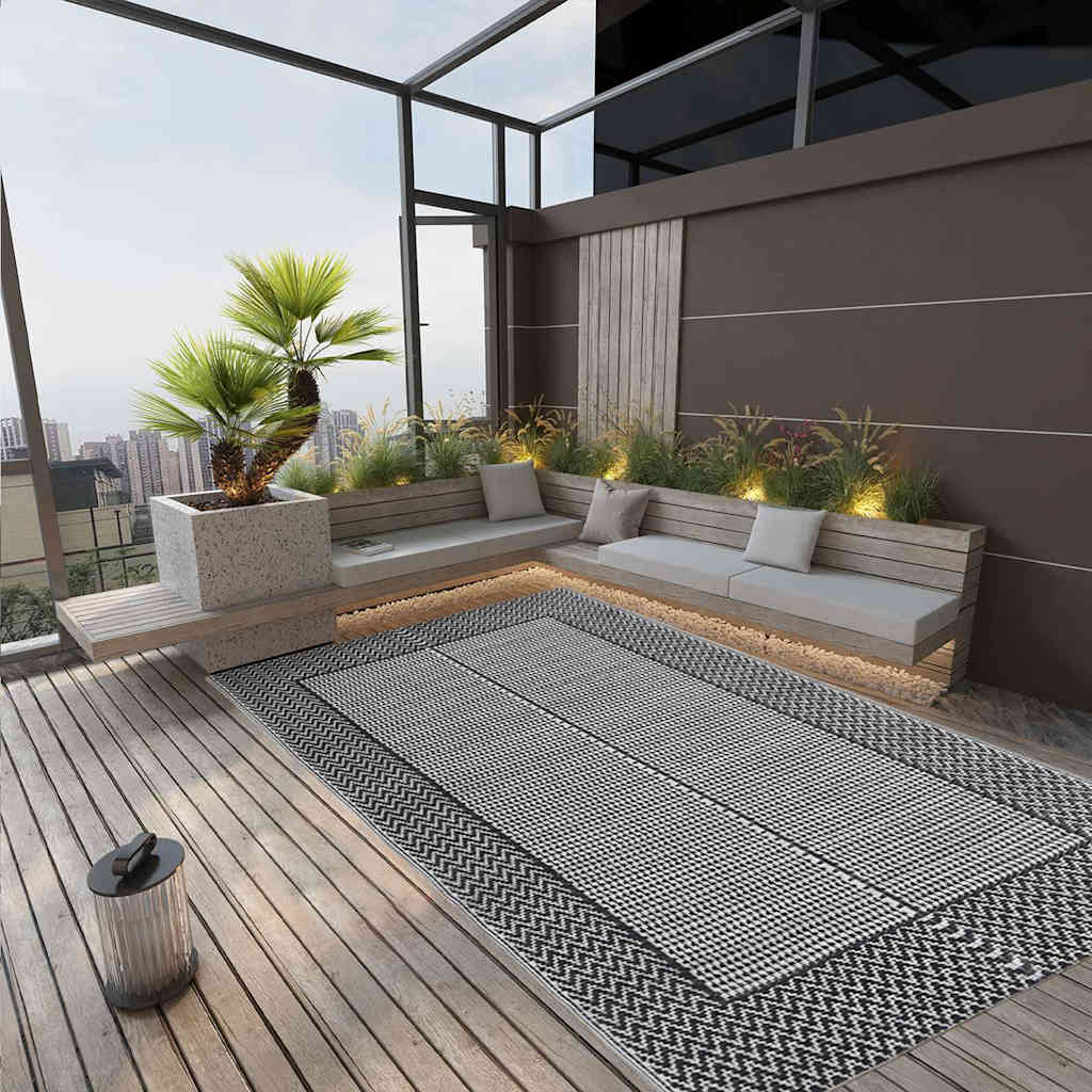 Tapete de exterior 190x290 cm arakil PP cinzento