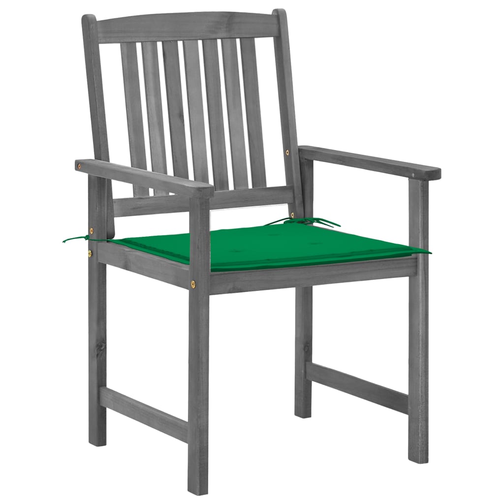 Cadeiras de jardim com almofadões 2 pcs acácia maciça cinza