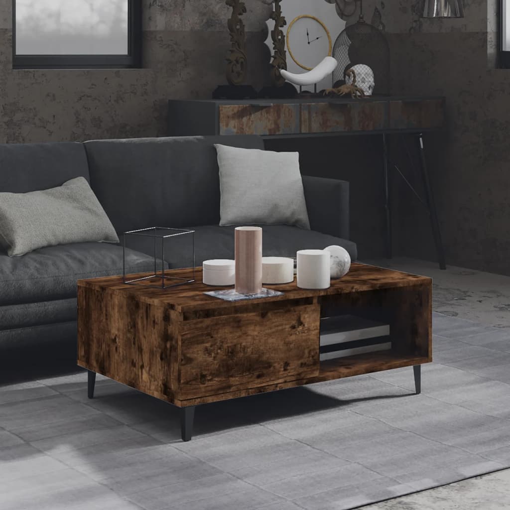 Mesa de centro 90x60x35 cm derivados de madeira carvalho fumado
