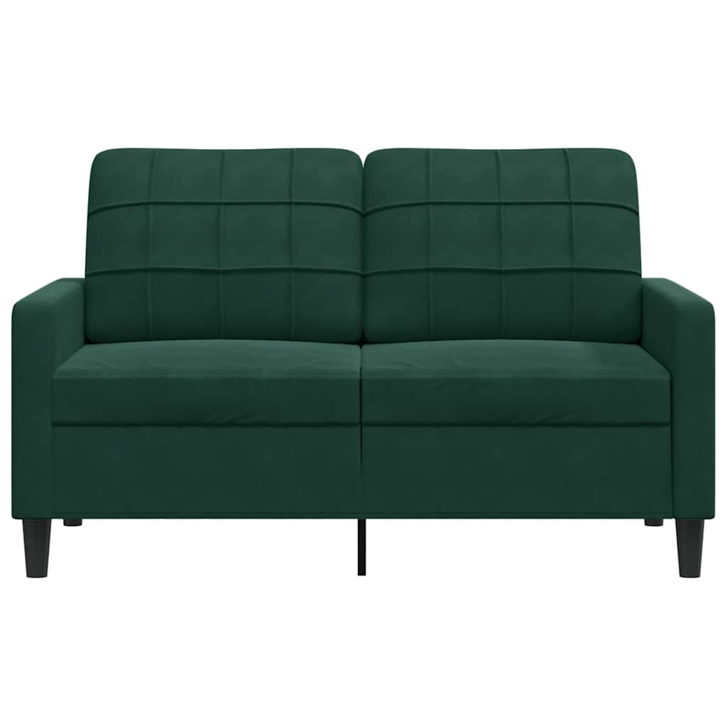 Sofá de 2 lugares 120 cm veludo verde-escuro
