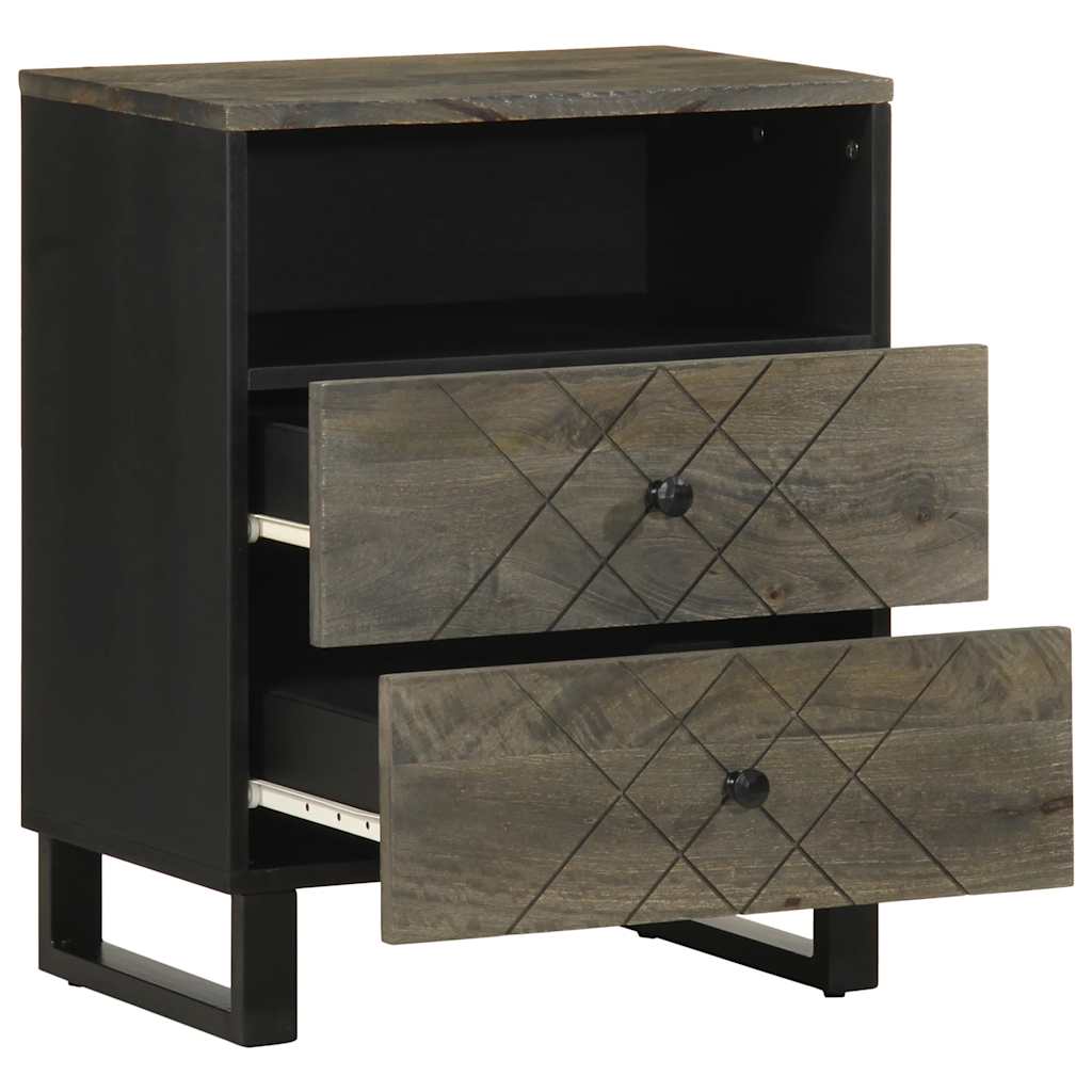 Mesa de cabeceira preto 50x33x62 cm madeira de mangueira maciça