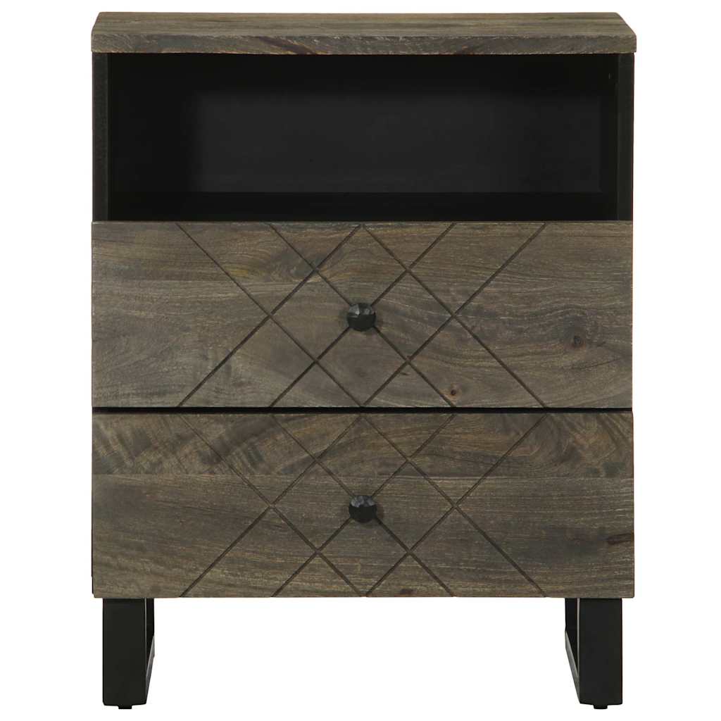 Mesa de cabeceira preto 50x33x62 cm madeira de mangueira maciça