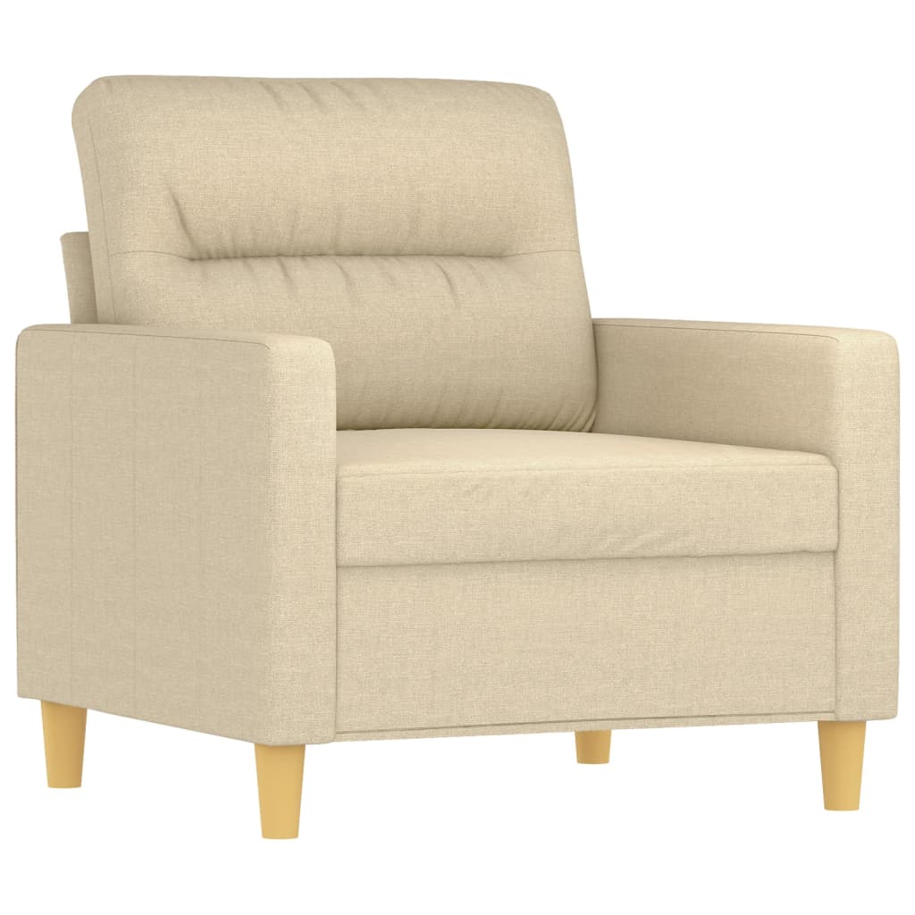 4 Pcs conjunto de sofás com almofadas tecido cor creme