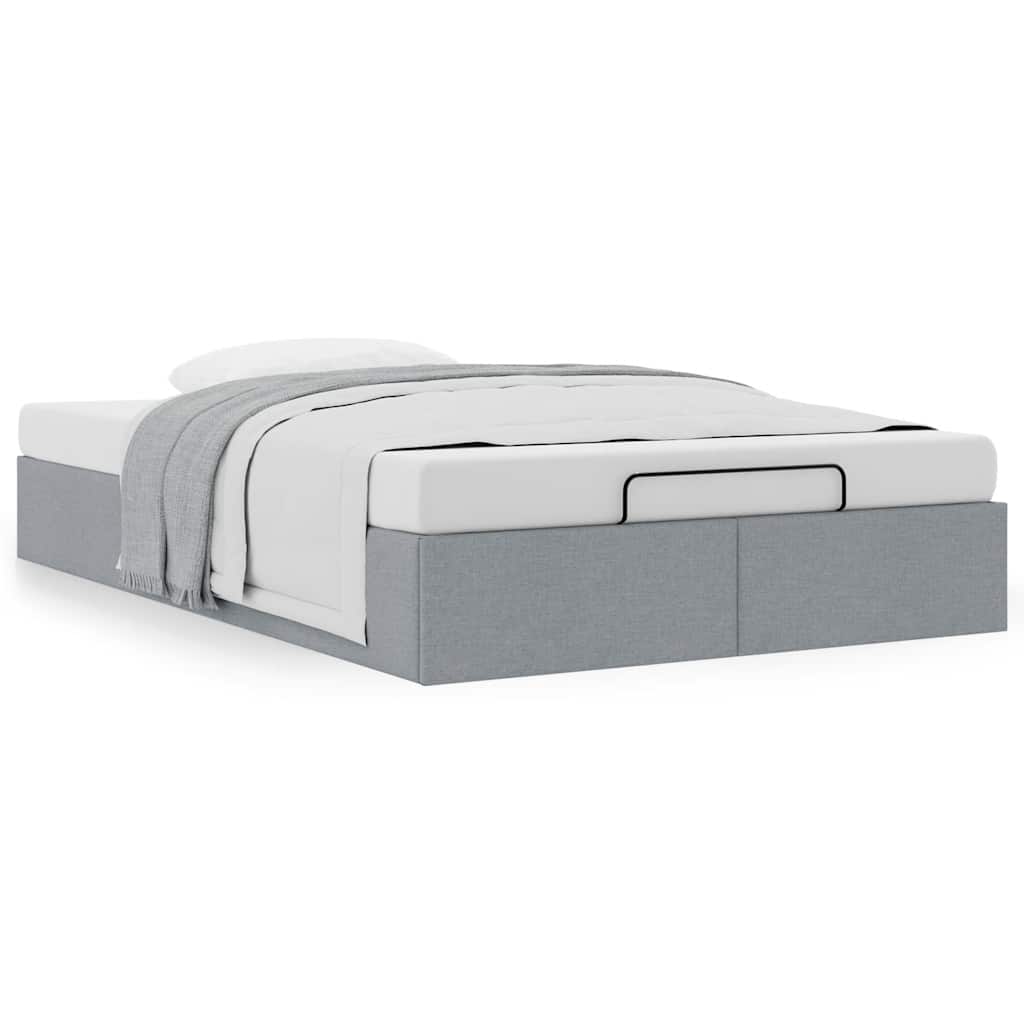 Estrutura de cama otomana sem colchão 120x200 cm cinzento claro