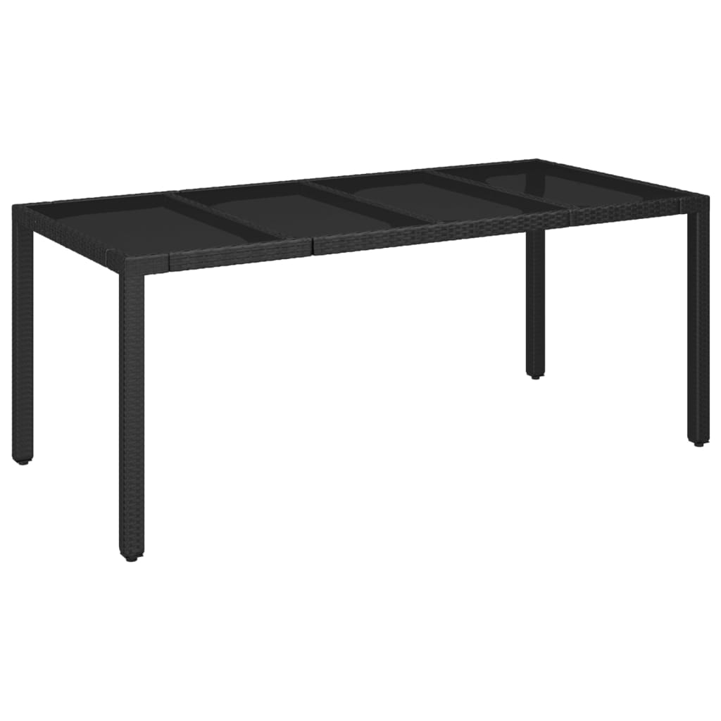 7 Pcs conjunto de jantar p/ jardim c/ almofadões vime PE preto