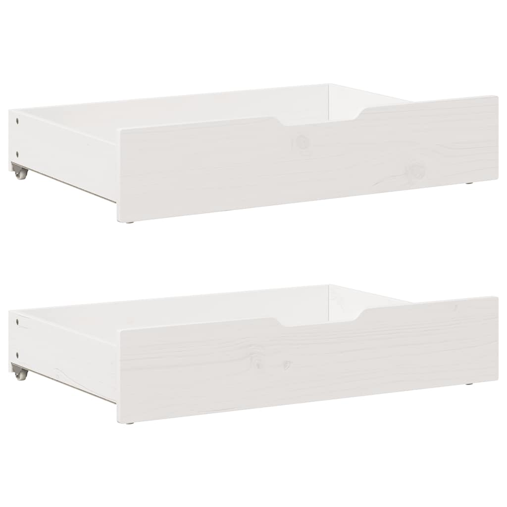 Gavetas para cama 2 pcs 80x55x17 cm pinho maciço branco