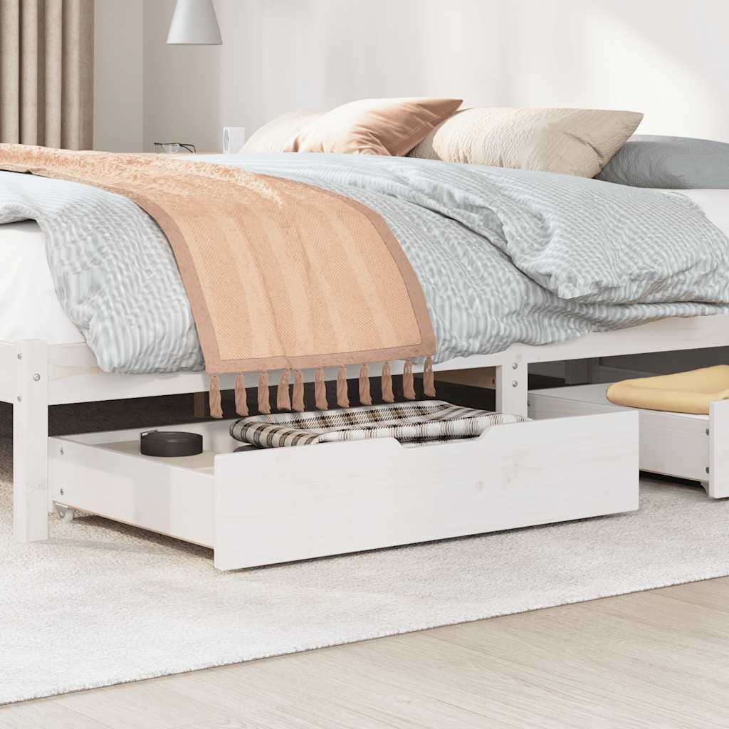 Gavetas para cama 2 pcs 80x55x17 cm pinho maciço branco