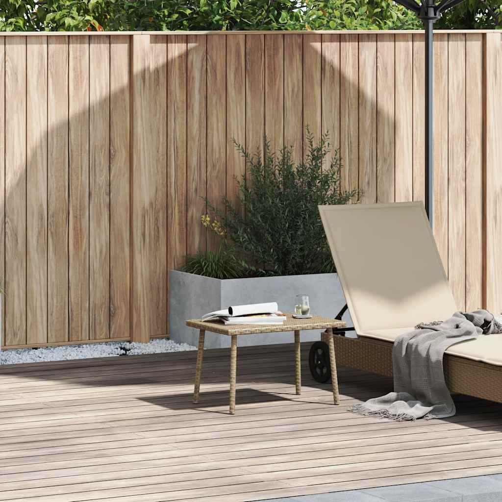 Mesa de centro de jardim retangular 60x40x37cm vime PE bege