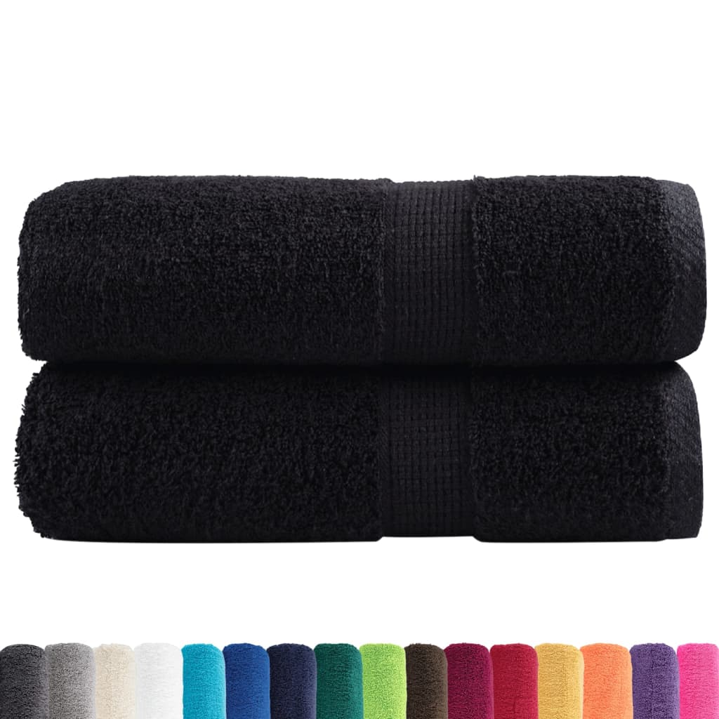 Toalhas de rosto premium solund 2 peças pretas 30x30 cm 600 g/m²