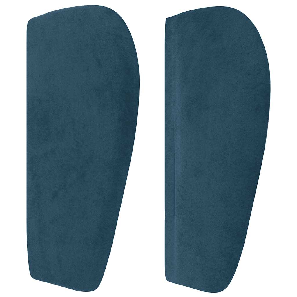 Cabeceira de cama c/ abas veludo 93x23x78/88 cm azul-escuro