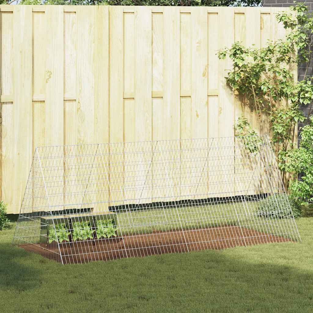 Gaiola para coelhos prateado 215 x 100 x 85 cm aço galvanizado