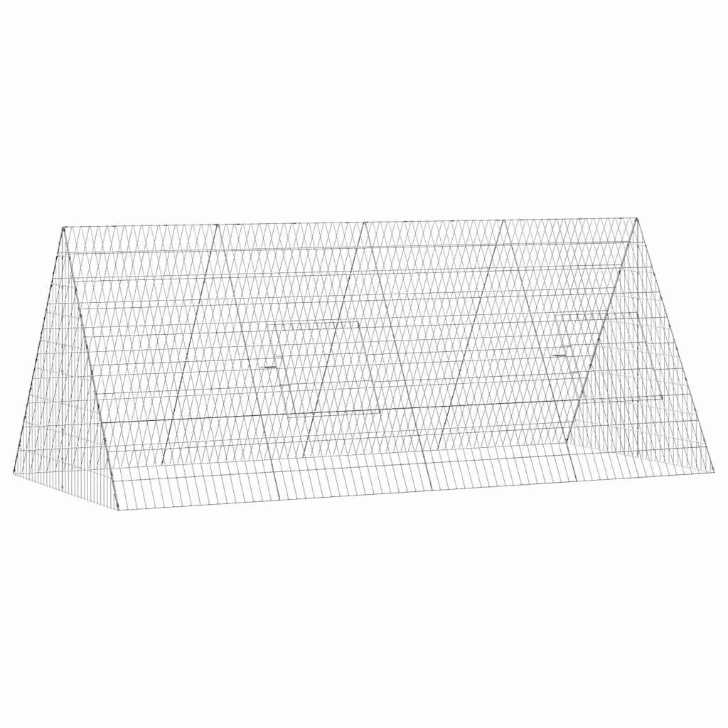 Gaiola para coelhos prateado 215 x 100 x 85 cm aço galvanizado