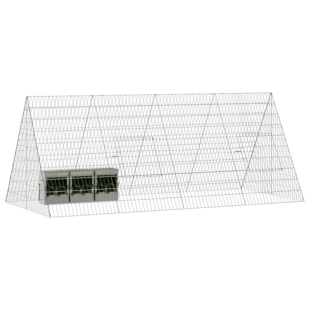 Gaiola para coelhos prateado 215 x 100 x 85 cm aço galvanizado