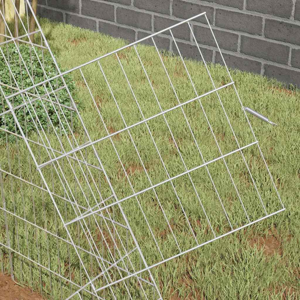 Gaiola para coelhos prateado 215 x 100 x 85 cm aço galvanizado