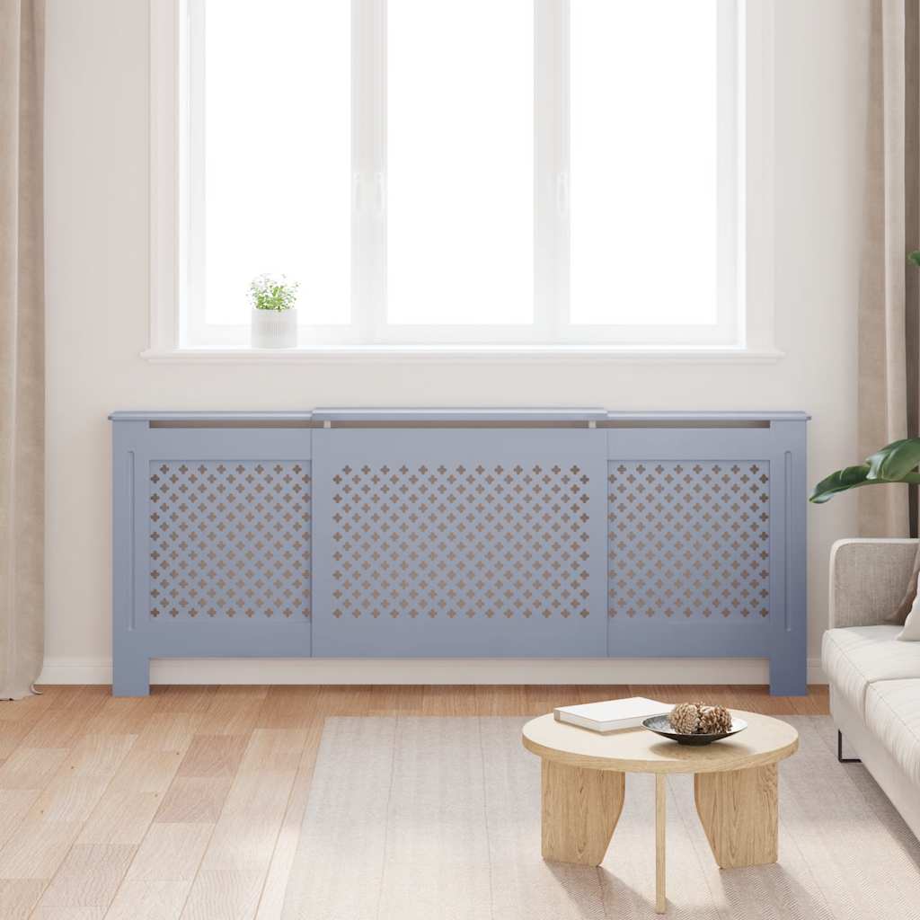 Cobertura de radiador MDF 205 cm cinzento
