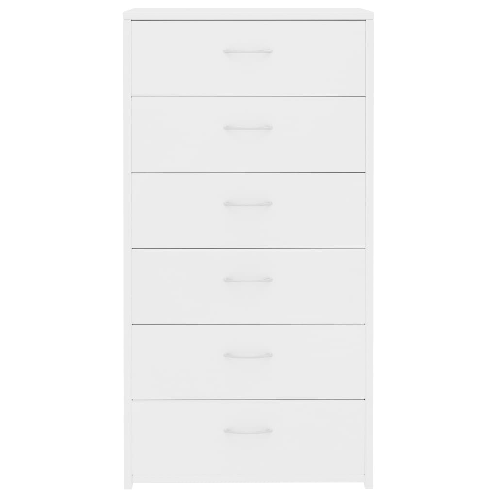 Aparador com 6 gavetas 50x34x96 cm contraplacado branco