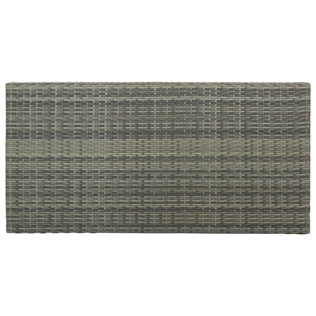 5 Pcs conjunto de bar p/ jardim c/ almofadões vime PE cinzento