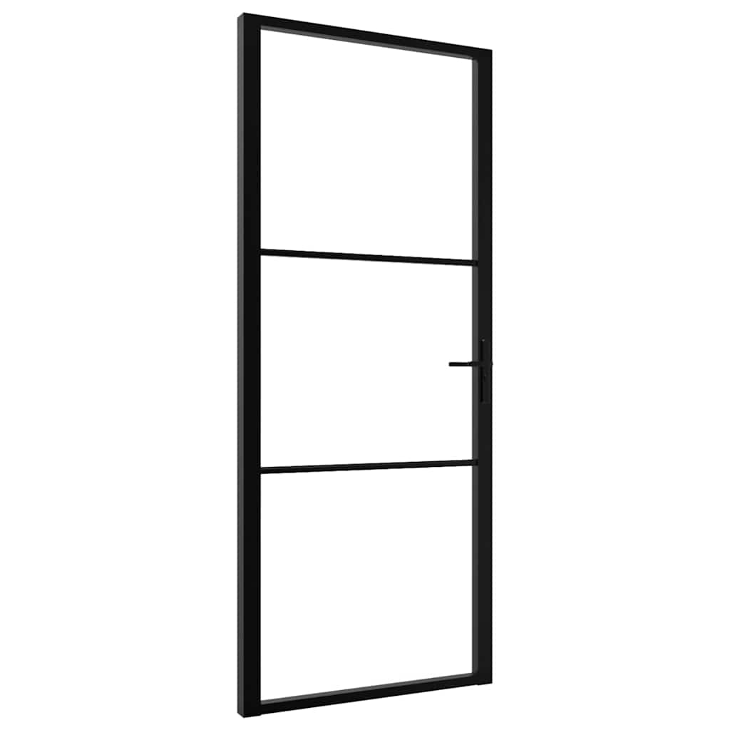 Porta de interior em vidro esg e alumínio 93x201,5 cm preto