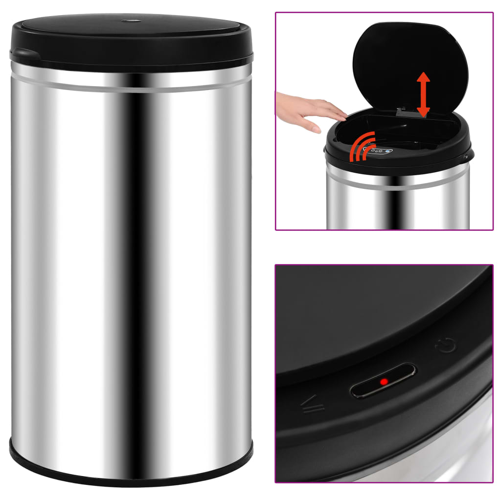 Caixote do lixo com sensor automático 60 l aço inoxidável