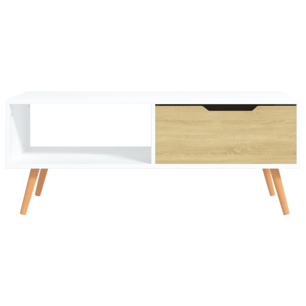 Mesa de centro 100x49,5x43 cm aglomerado branco/carvalho sonoma