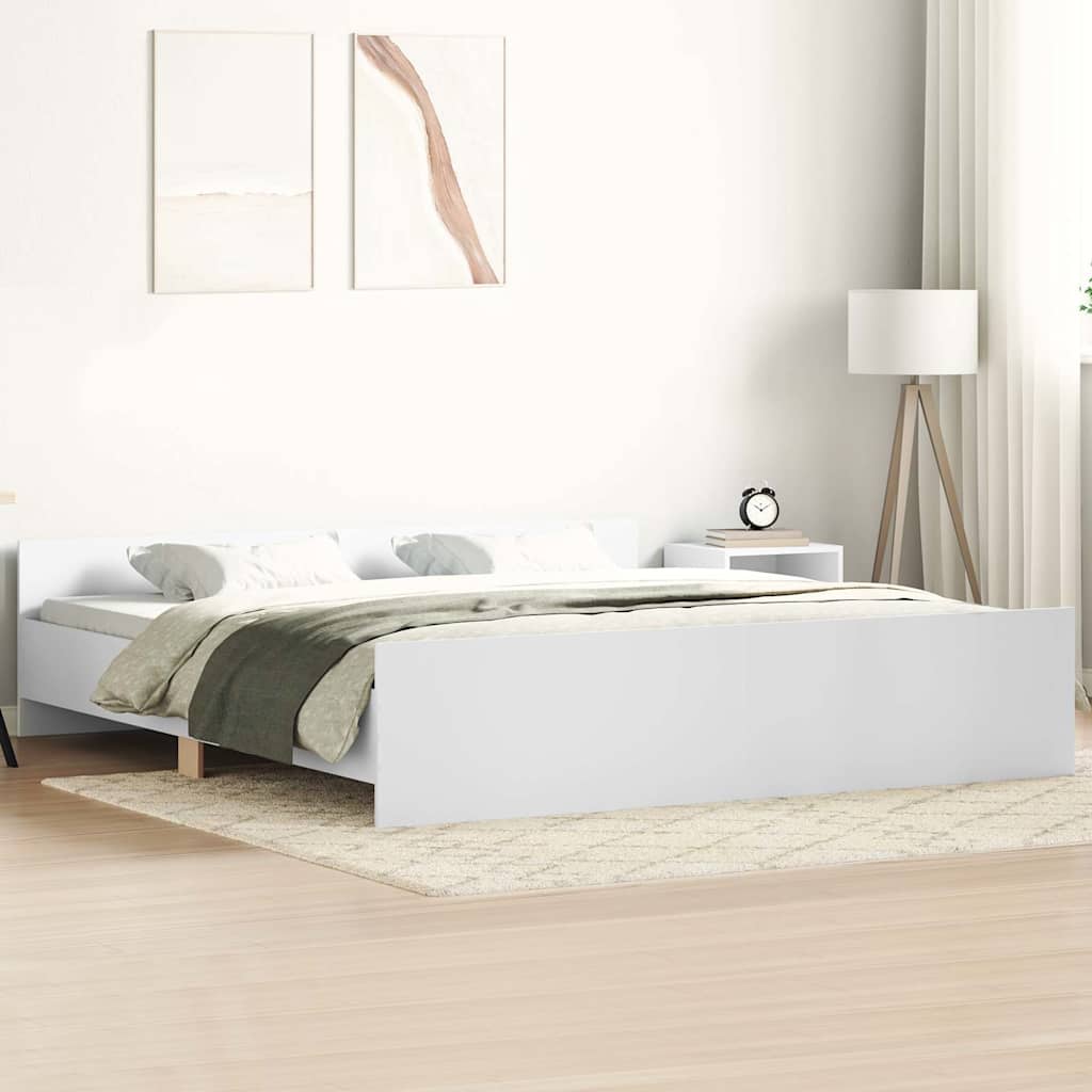 Estrutura de cama com cabeceira e apoio pés 160x200 cm branco