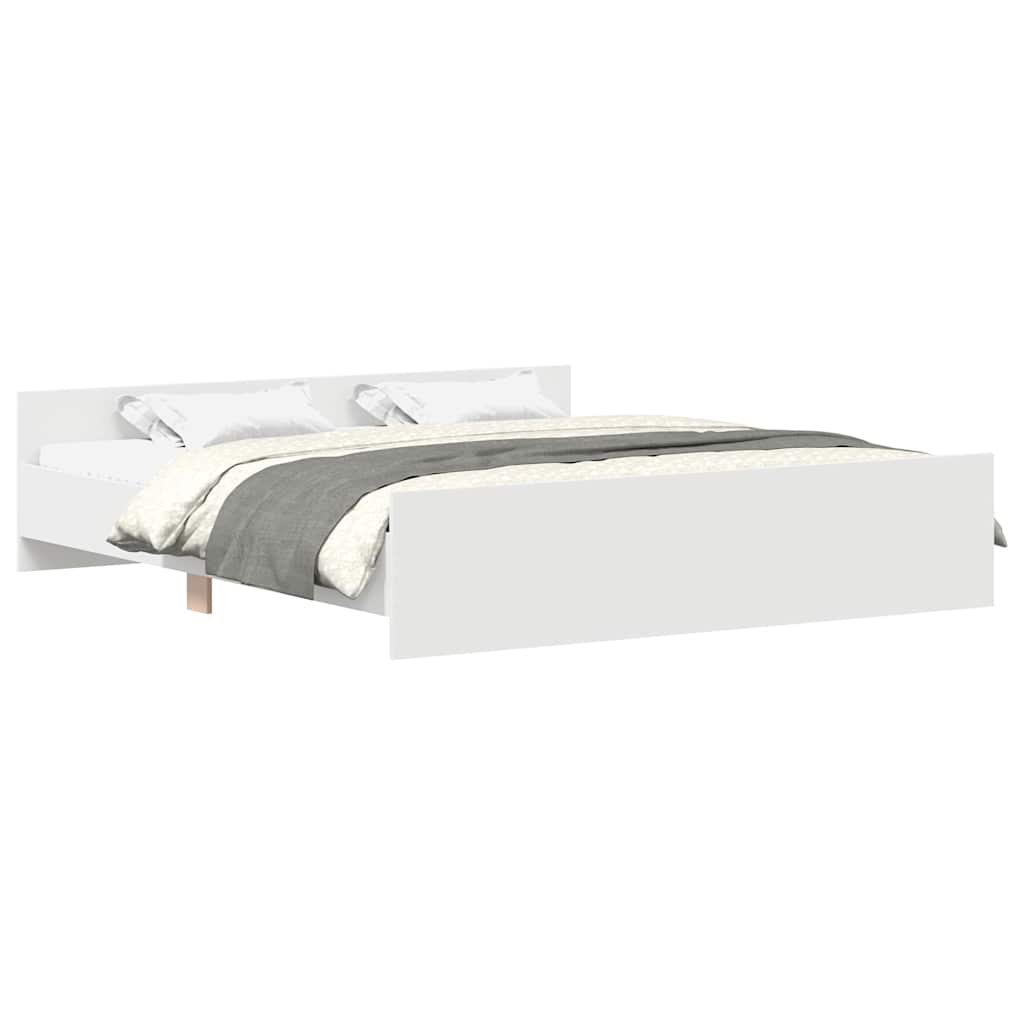 Estrutura de cama com cabeceira e apoio pés 160x200 cm branco