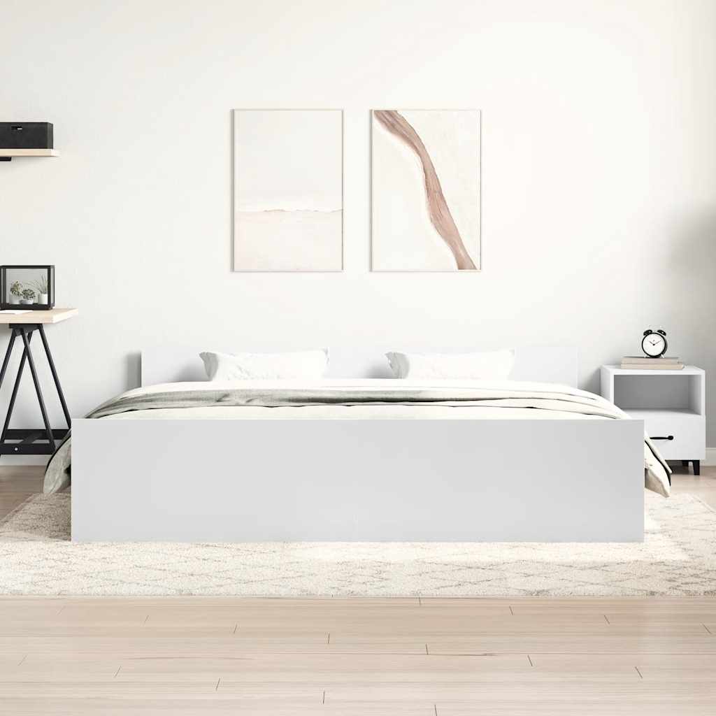 Estrutura de cama com cabeceira e apoio pés 160x200 cm branco