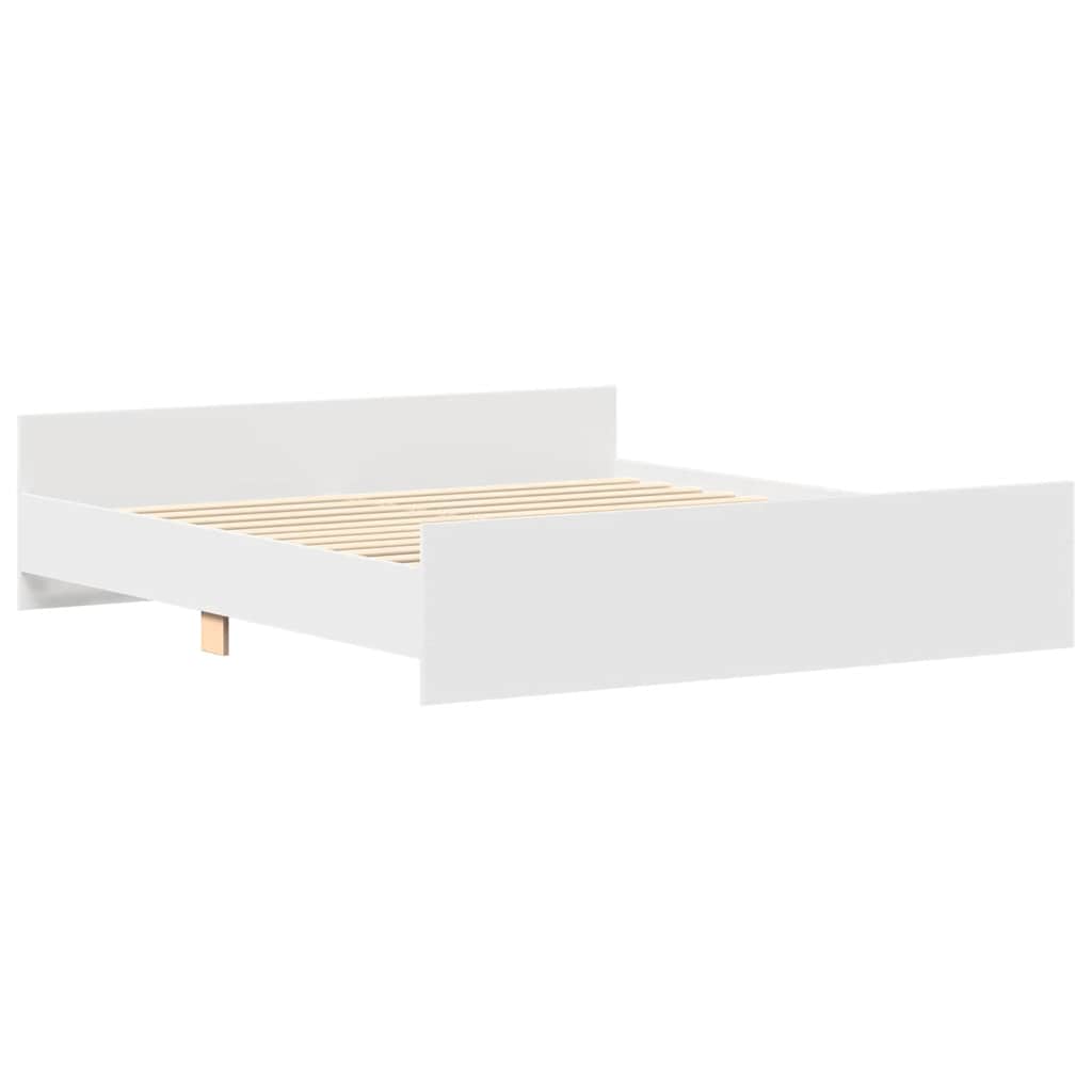 Estrutura de cama com cabeceira e apoio pés 160x200 cm branco