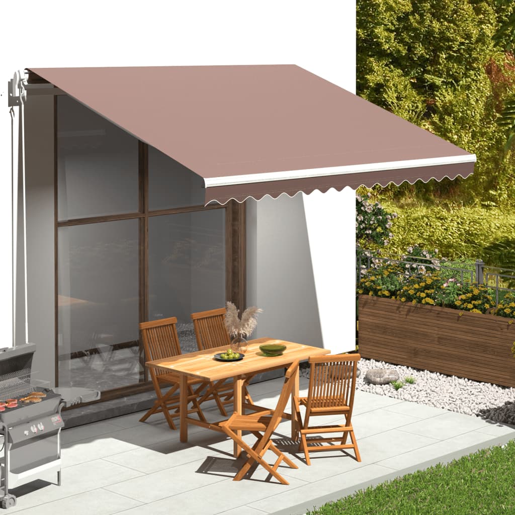 Tecido de substituição para toldo castanho 400x350 cm poliéster