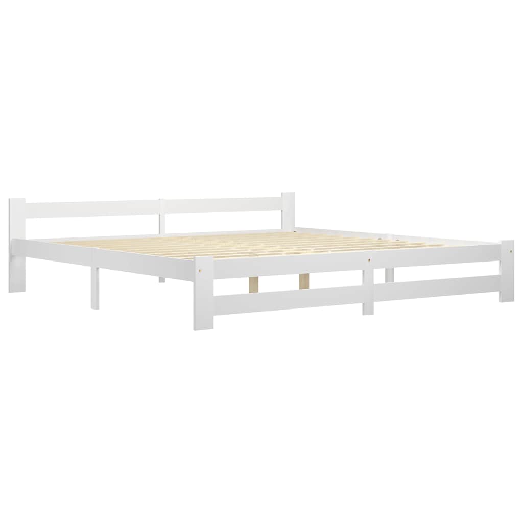 Estrutura de cama 200x200 cm pinho maciço branco