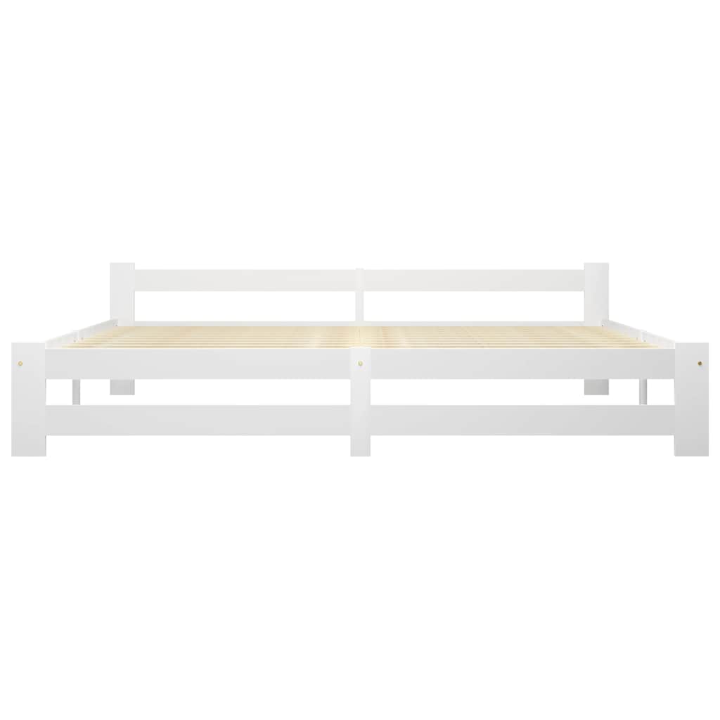 Estrutura de cama 200x200 cm pinho maciço branco