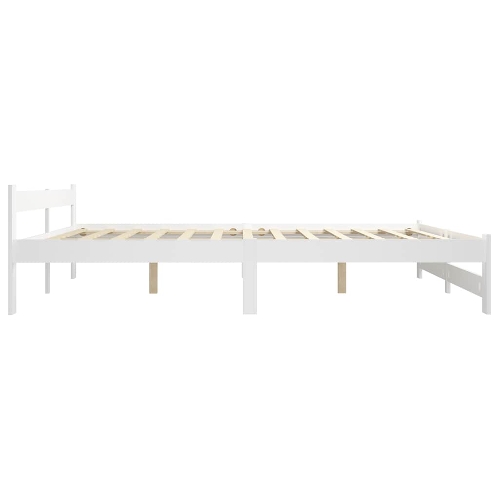 Estrutura de cama 200x200 cm pinho maciço branco