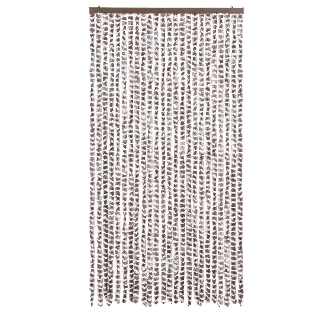 Cortina anti-insetos 100x230cm chenille cinza-acastanh./branco