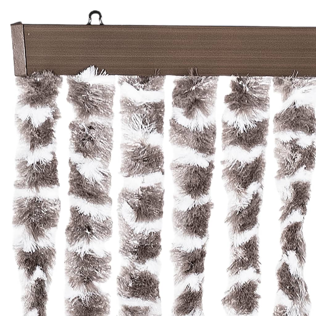 Cortina anti-insetos 100x230cm chenille cinza-acastanh./branco