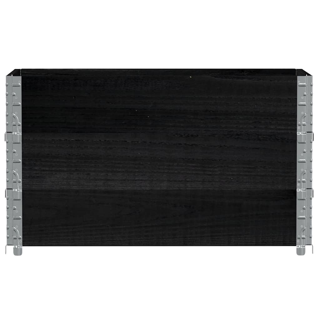 Colares p/ paletes 3 pcs 100x50 cm madeira pinho maciça preto