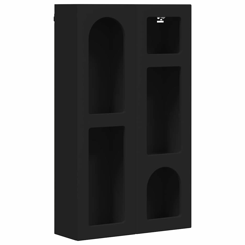 Armário suspenso com prateleira elst preto 59 x 20 x 100 cm