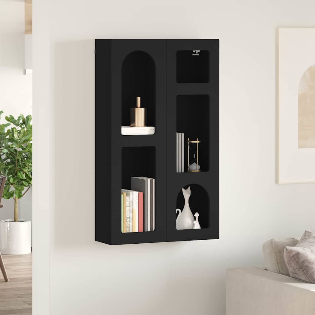 Armário suspenso com prateleira elst preto 59 x 20 x 100 cm