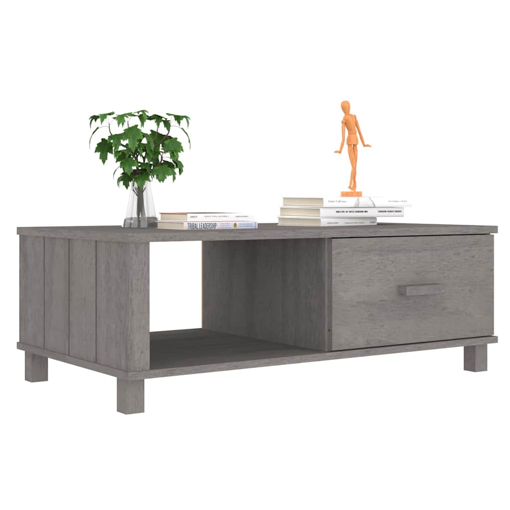 Mesa de centro hamar 100x55x35 cm pinho maciço cinza-claro
