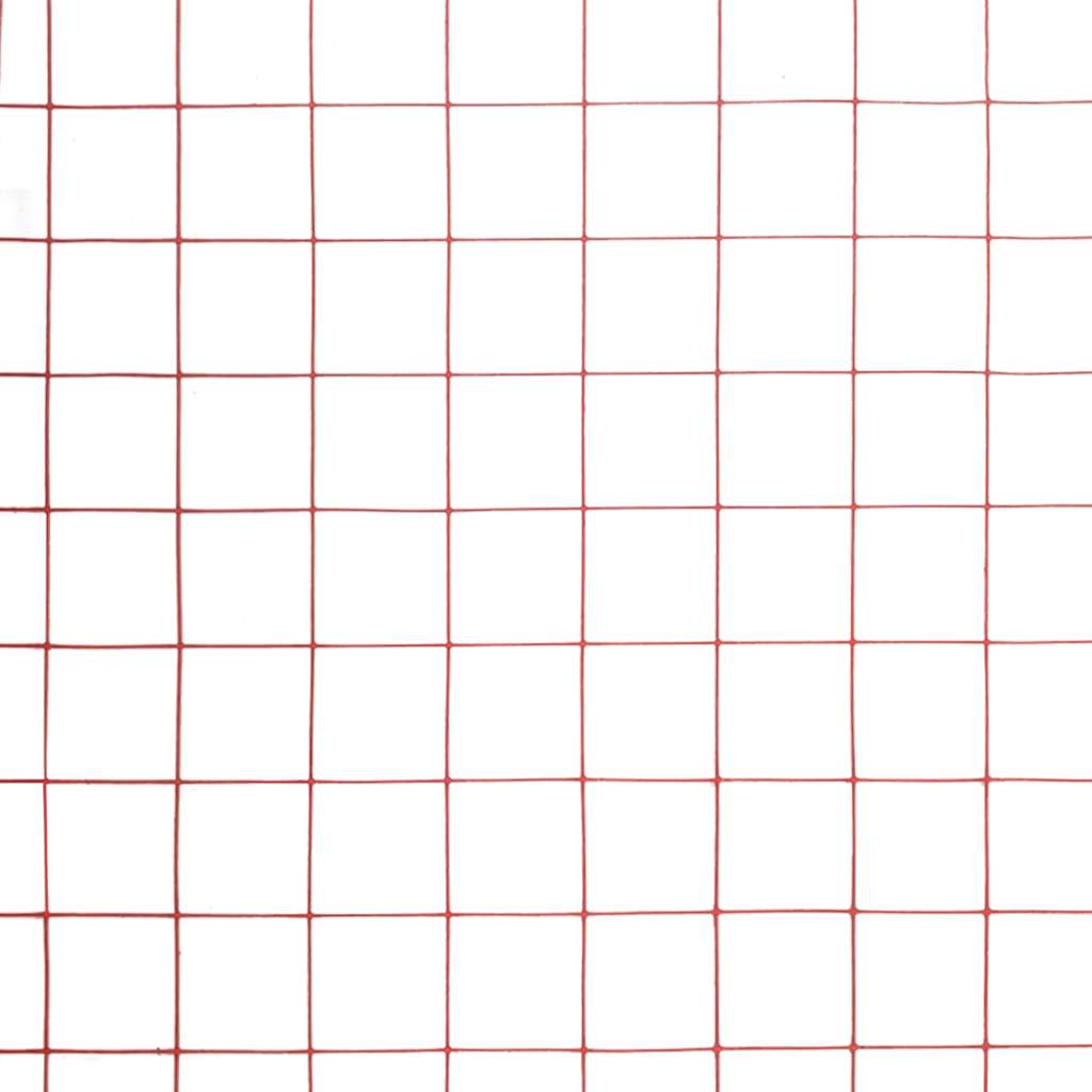 Cerca arame galinheiro 25x1 m aço c/ revestimento PVC vermelho