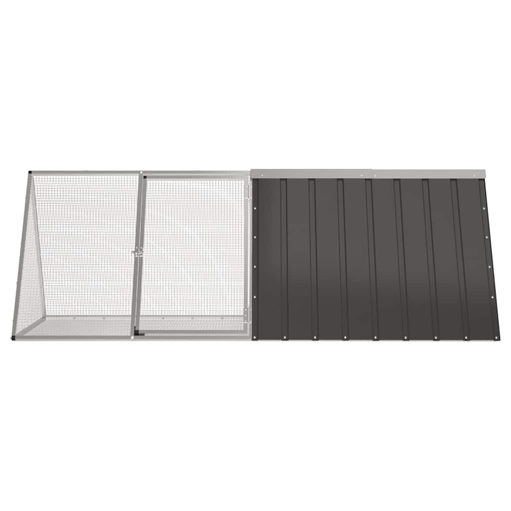 Gaiola p/ coelhos 201,5x80,5x71 cm aço galvanizado antracite