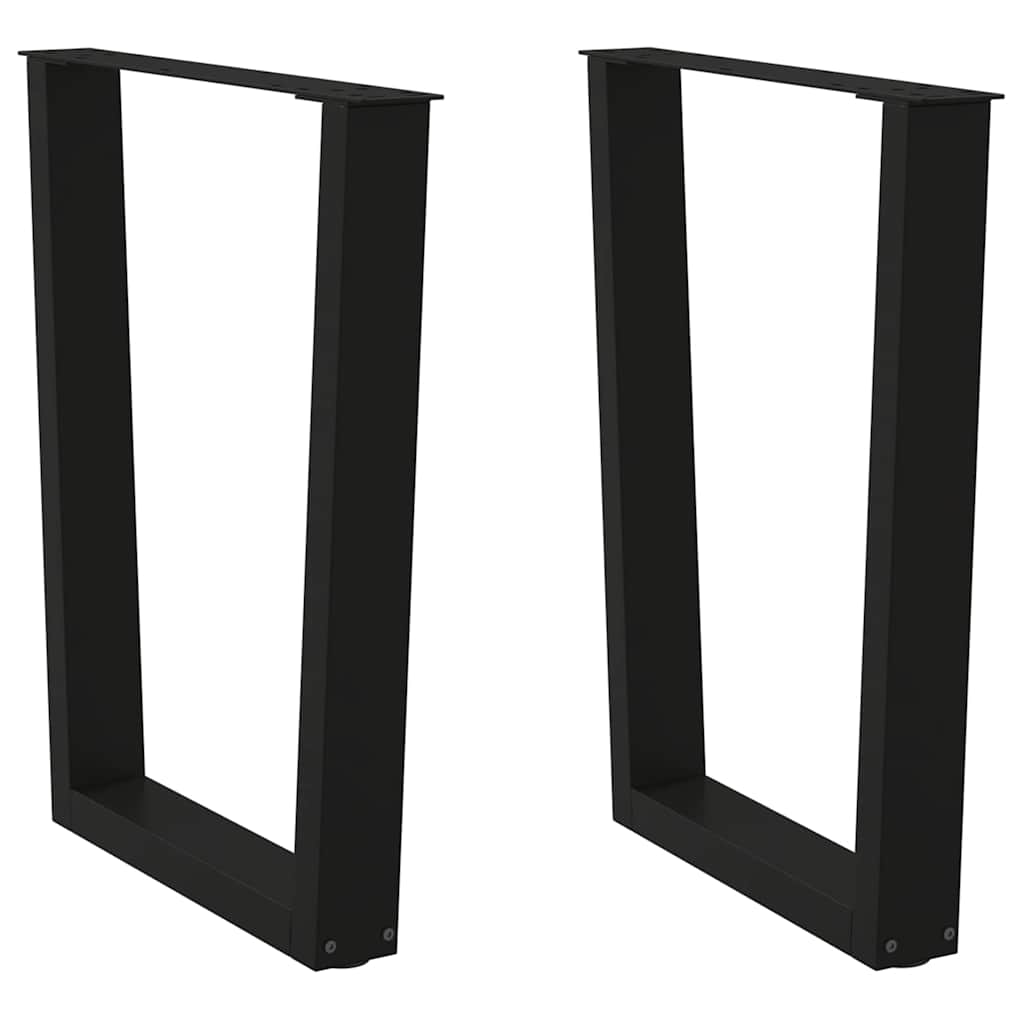 Pernas para mesa de jantar em v, 2 peças, pretas, 60x(72-73,3) cm, aço