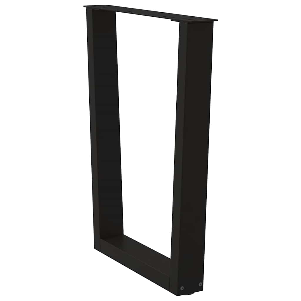 Pernas para mesa de jantar em v, 2 peças, pretas, 60x(72-73,3) cm, aço