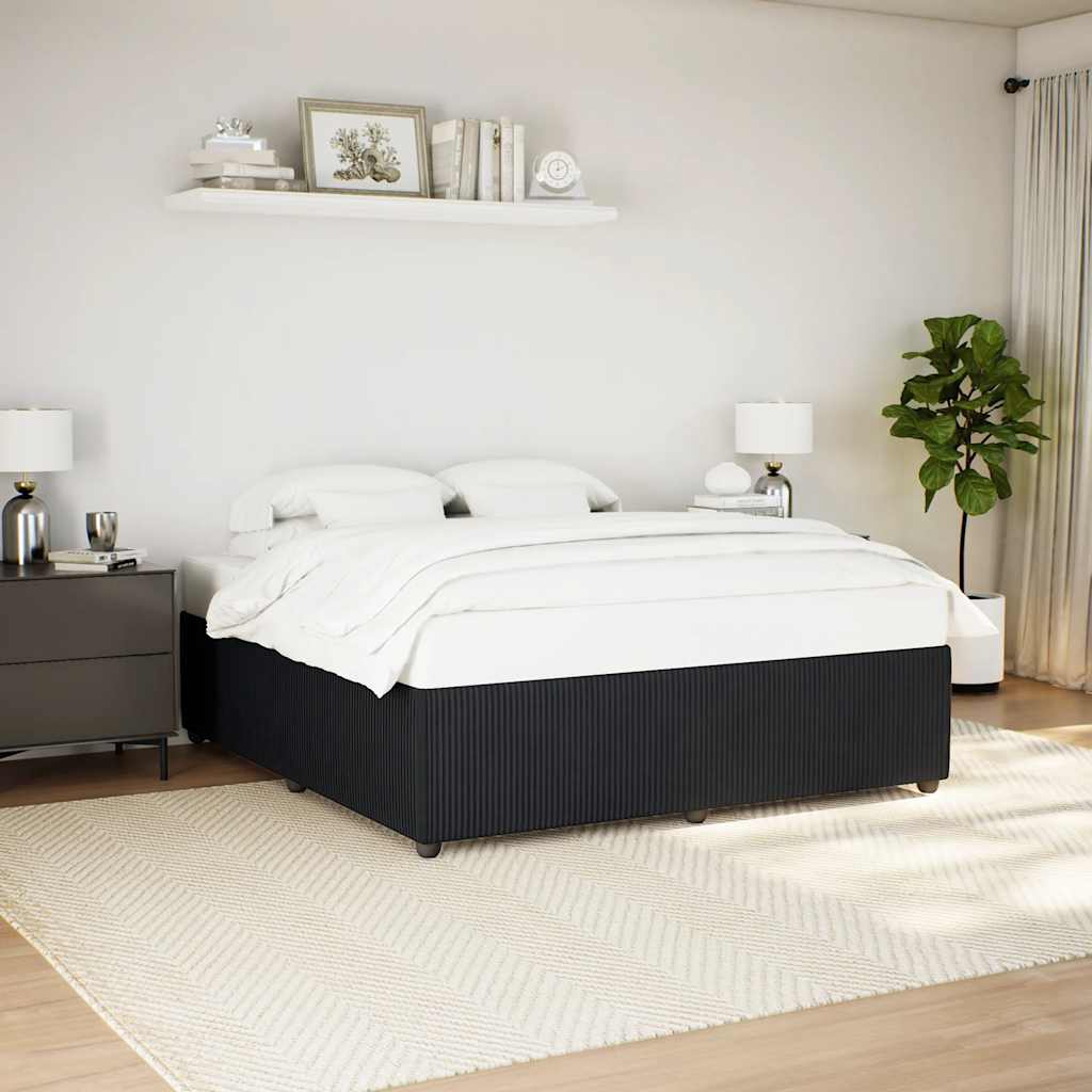 Estrutura de cama sem colchão 180x200 cm veludo preto