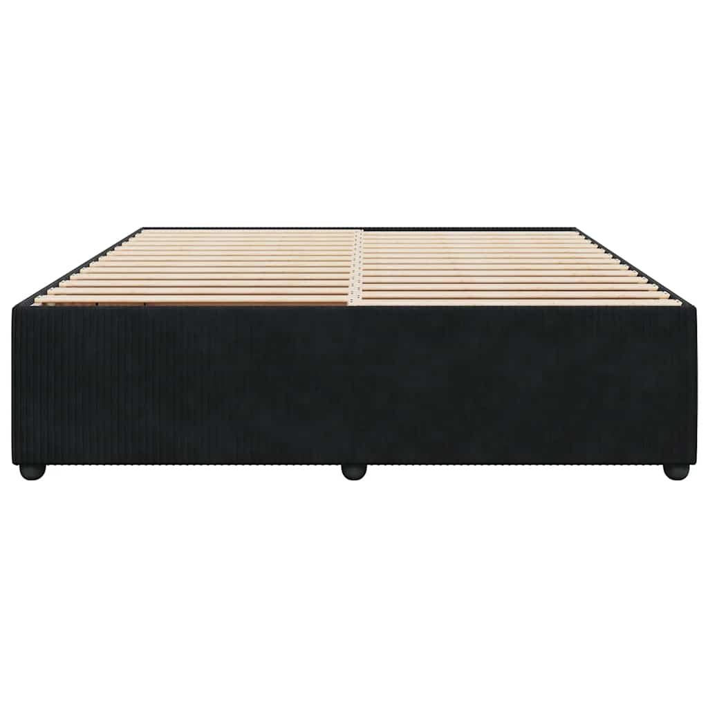 Estrutura de cama sem colchão 180x200 cm veludo preto
