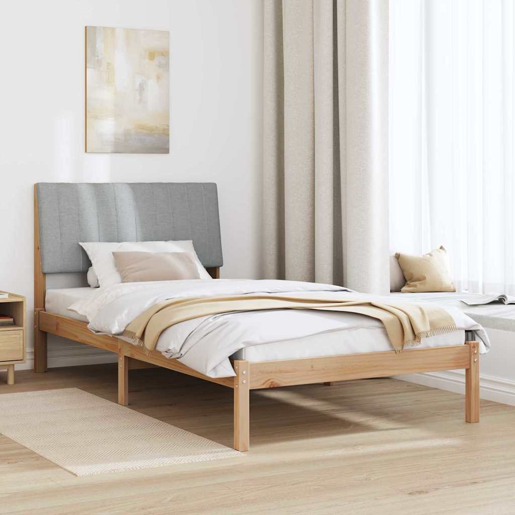 Estrutura da cama com cabeceira castanho 100 x 200 cm