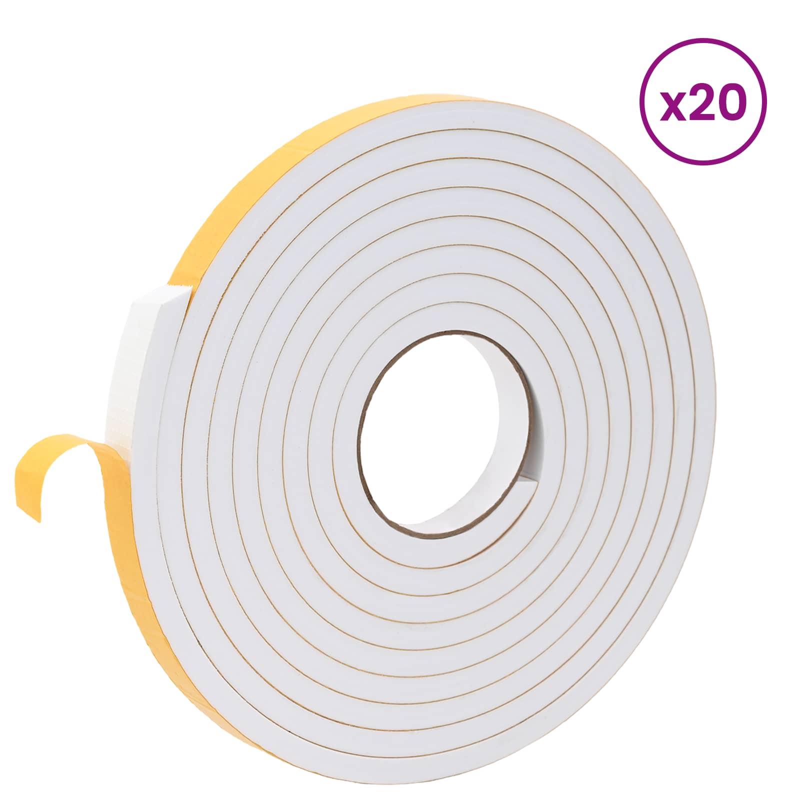 Fita de espuma autoadesiva 20 unid. branco 20mm x 5m espuma cr